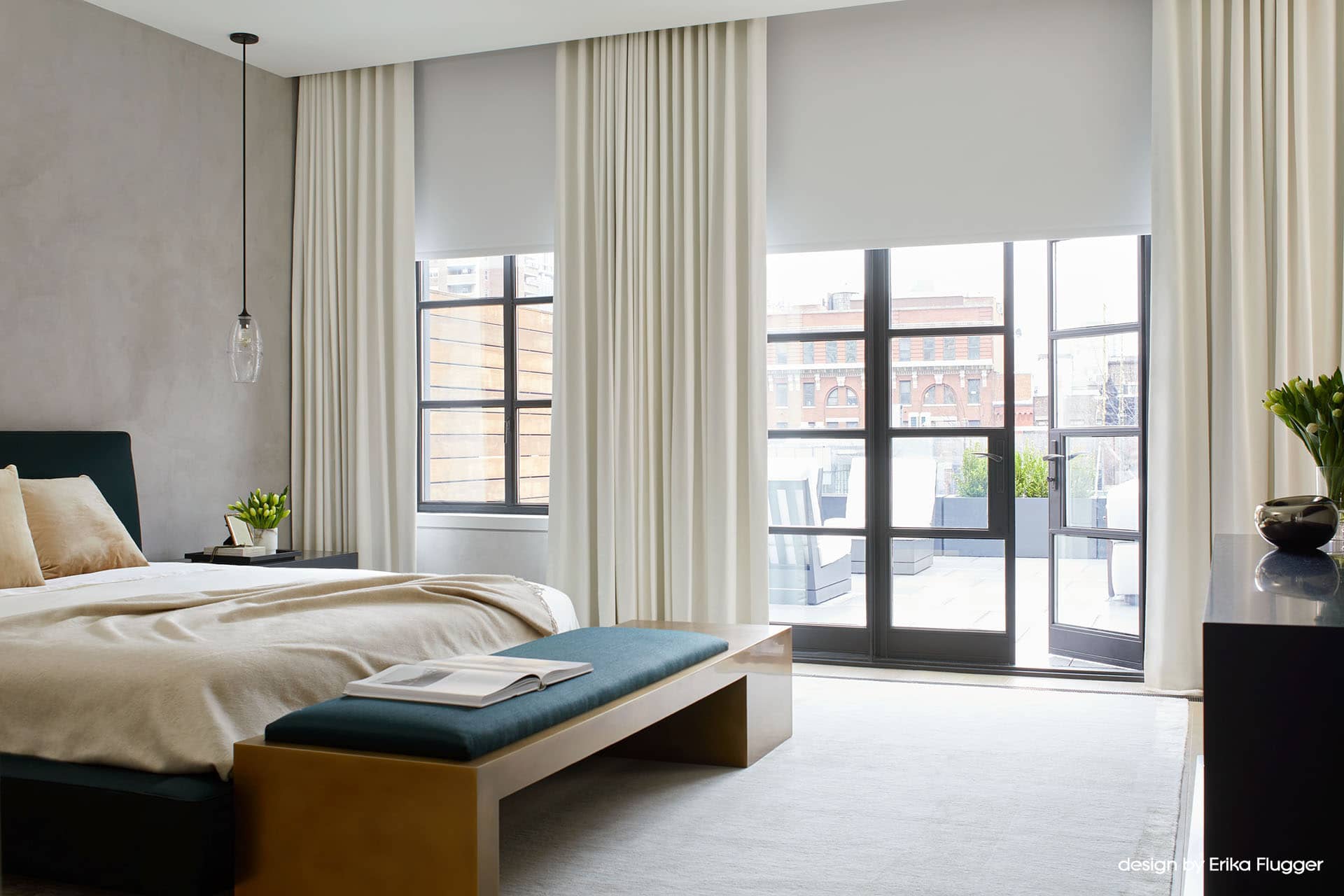 nyc interior design _tribeca penthouse_master bedroom_by Erika Flugger