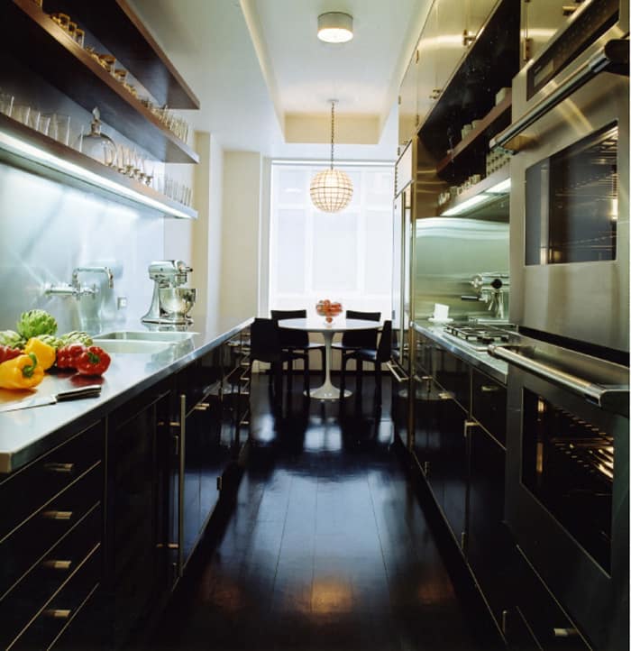 black wood floors_ kitchen