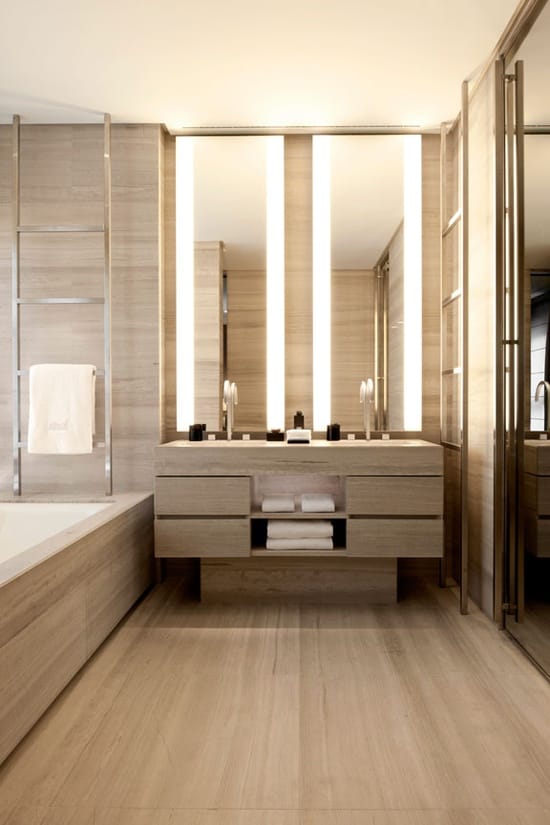 natural stone bathroom - Armani Hotel