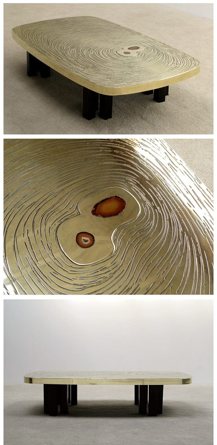 ETCHED BRONZE COFFEE TABLE