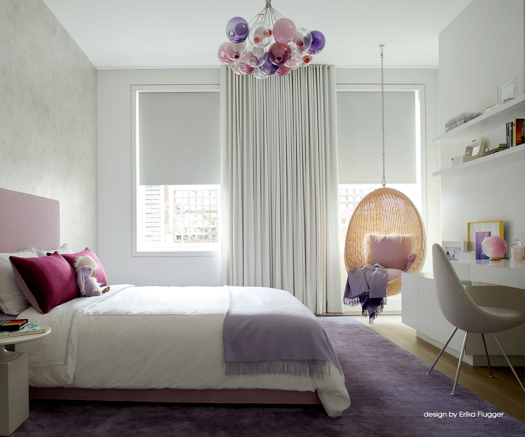 nyc interior design _tribeca penthouse_girl's bedroom_by Erika Flugger