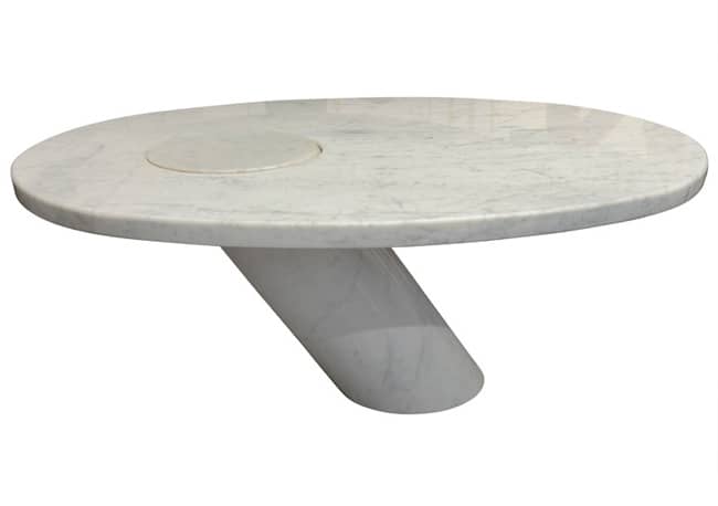 ovala white marble coffee table