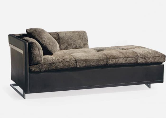 contemporary lounge chaise with metal base